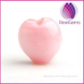 Wholesale 8*12mm heart shape pink hollow glass beads